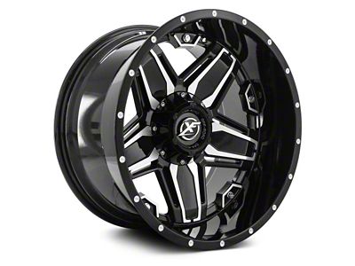 XF Offroad XF-223 Gloss Black Machined 5-Lug Wheel; 20x10; -24mm Offset (07-13 Tundra)