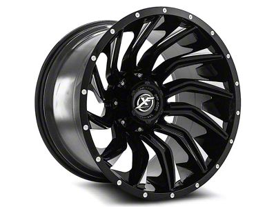 XF Offroad XF-224 Gloss Black Milled 6-Lug Wheel; 20x9; 12mm Offset (22-25 Tundra)