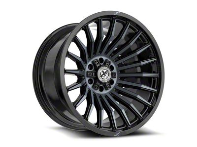 XF Offroad XF-231 Gloss Black and Machined Titanium Double Dark Tint 6-Lug Wheel; 20x9; 0mm Offset (22-25 Tundra)