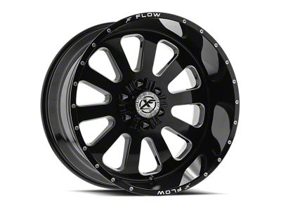 XFX Flow XFX-302 Gloss Black and Milled 6-Lug Wheel; 17x10; 12mm Offset (22-25 Bronco Raptor)