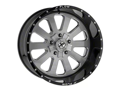 XFX Flow XFX-302 Brushed and Milled with Black Lip Wheel; 24x12; -44mm Offset (20-25 Jeep Gladiator JT)