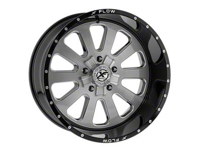 XFX Flow XFX-302 Brushed and Milled with Black Lip Wheel; 26x12; -44mm Offset (20-25 Jeep Gladiator JT)