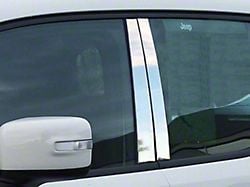 Pillar Post Trim; Stainless Steel; 4-Piece (15-23 Jeep Renegade BU)