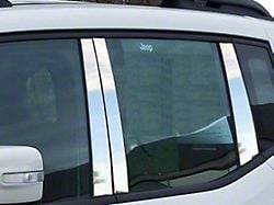 Pillar Post Trim; Stainless Steel; 6-Piece (15-23 Jeep Renegade BU)
