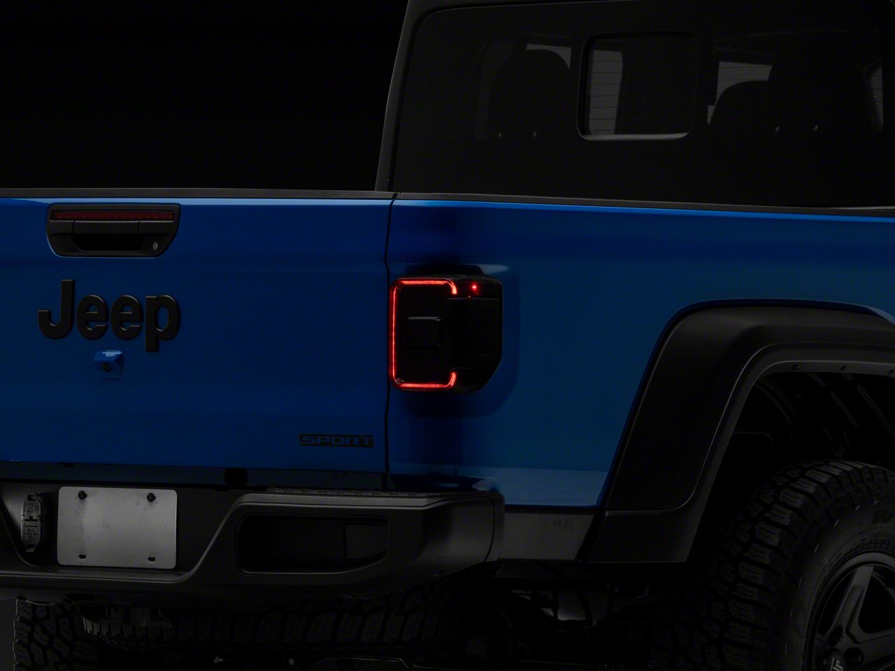 XK Glow Jeep Gladiator LED Tail Lights; Black Housing; Dark Smoked Lens