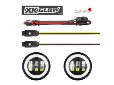 XK Glow 4-Inch RGB LED Fog Lights (18-25 Jeep Wrangler JL)