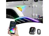 XK Glow XKmax Fender Vent RGB LED Light Kit with Bluetooth-Controlled App (18-26 Jeep Wrangler JL)
