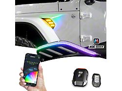 XK Glow XKmax Fender Vent RGB LED Light Kit with Bluetooth-Controlled App (18-26 Jeep Wrangler JL)