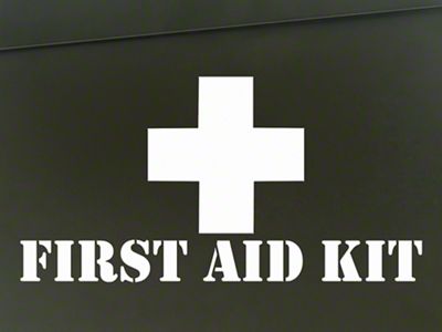SEC10 First Aid Kit Decal; White (66-25 Jeep CJ5, CJ7, Wrangler YJ, TJ, JK & JL)