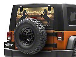 SEC10 Perforated Stallion Rear Window Decal (66-25 Jeep CJ5, CJ7, Wrangler YJ, TJ, JK & JL)
