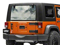 SEC10 Perforated Wolf Rear Window Decal (66-25 Jeep CJ5, CJ7, Wrangler YJ, TJ, JK & JL)