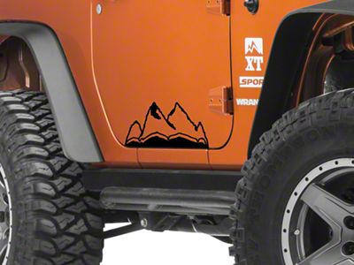 SEC10 Large Mountain Graphic; Gloss Black (66-25 Jeep CJ5, CJ7, Wrangler YJ, TJ, JK & JL)