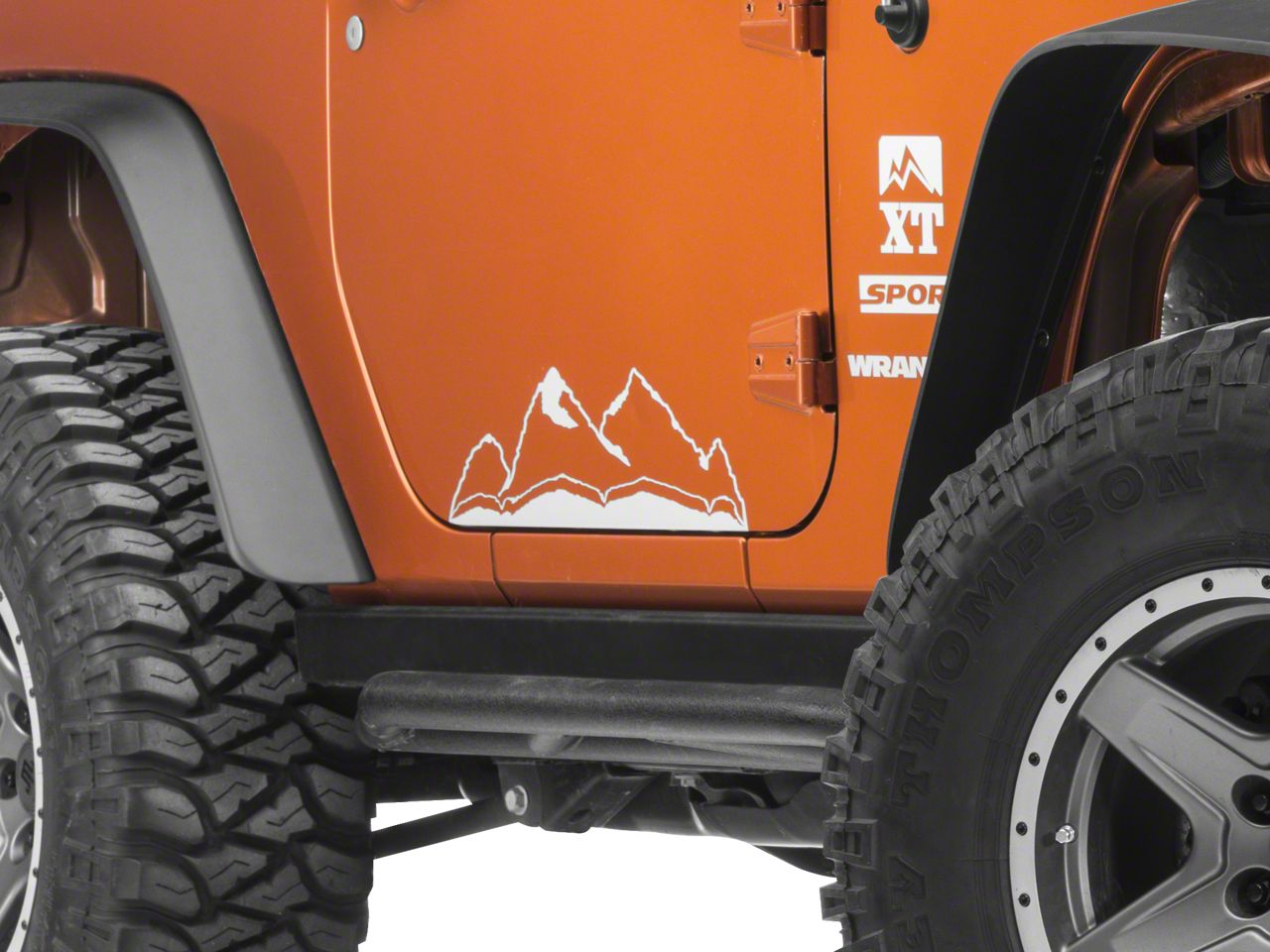 SEC10 Jeep Wrangler Large Mountain Graphic; Silver J106083