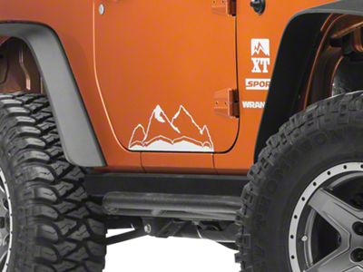 SEC10 Large Mountain Graphic; Silver (66-25 Jeep CJ5, CJ7, Wrangler YJ, TJ, JK & JL)