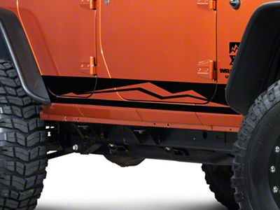 SEC10 Rocker Panel Stripe with XT Logo; Gloss Black (07-18 Jeep Wrangler JK 4-Door)