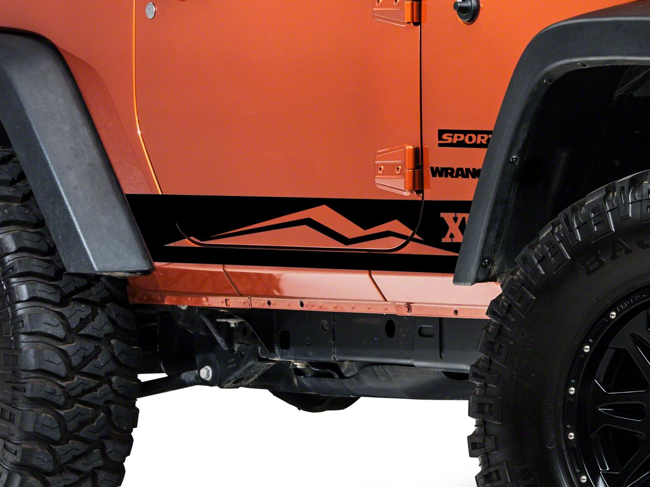 SEC10 Jeep Wrangler Rocker Panel Stripe with XT Logo; Matte