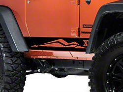 SEC10 Rocker Panel Stripe with XT Logo; Gloss Black (07-18 Jeep Wrangler JK 2-Door)