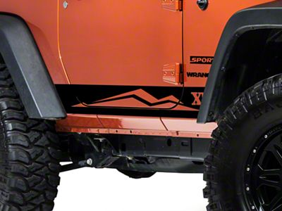 SEC10 Rocker Panel Stripe with XT Logo; Gloss Black (07-18 Jeep Wrangler JK 2-Door)