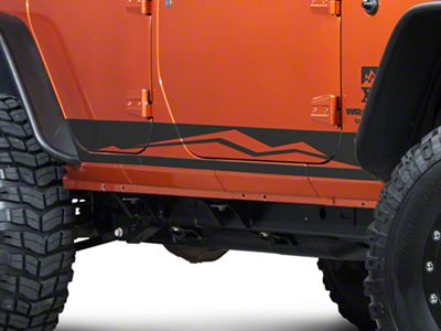 SEC10 Rocker Panel Stripe with XT Logo; Matte Black (07-18 Jeep Wrangler JK 4-Door)
