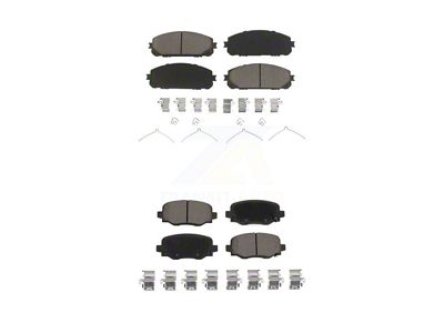 Ceramic Brake Pads; Front and Rear (14-22 Jeep Cherokee KL w/ Dual Piston Front Calipers)