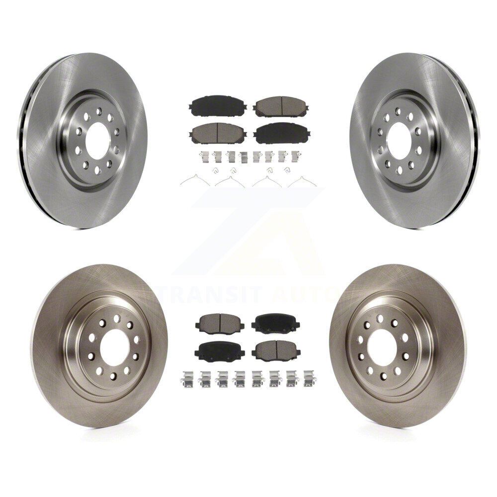 Jeep Cherokee Vented Brake Rotor and Ceramic Pad Kit; Front and Rear ...