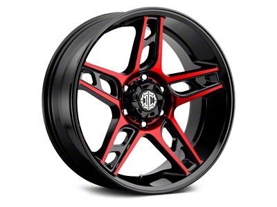 Xtreme Offroad NX-15 Midnight Black Red Face 6-Lug Wheel; 20x10; -25mm Offset (22-25 Bronco Raptor)