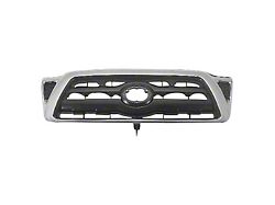 Upper Replacement Grille; Matte Black with Chrome (05-10 Tacoma)