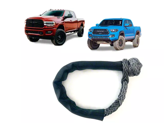Car Guard Ropes Yankum Ropes Jeep Gladiator 7/16-Inch x 10-Inch Soft Shackle with Chafe ...