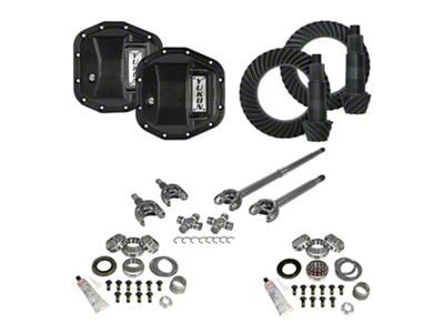 Yukon Gear Dana 44 Front/Dana 44 Rear Axle Ring Pinion and Gear Kit with Differential Covers and Front Axles; 4.56 Gear Ratio (20-25 Jeep Gladiator JT Launch Edition, Mojave, Rubicon)
