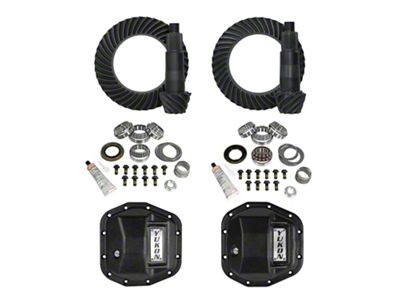 Yukon Gear Dana 44 Front/Dana 44 Rear Axle Ring Pinion and Gear Kit with Differential Covers; 5.38 Gear Ratio (18-25 Jeep Wrangler JL Rubicon)