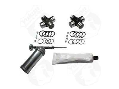 Yukon Gear Universal Joint; Front; Dana 30; Crush Sleeve Design; Kit Includes 2-Piece 4340 Chrome Moly Super Joints, Grease and Gun (71-06 Jeep CJ5, CJ7, Wrangler YJ & TJ)