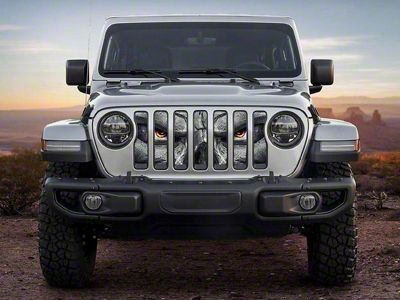 ZKD Customs Grille Insert; Angry Skull (20-23 Jeep Gladiator JT)