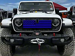 ZKD Customs Grille Insert; Black and Blue Dog Paw Flag (24-25 Jeep Gladiator JT)