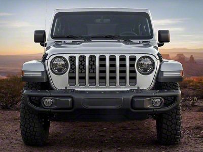ZKD Customs Grille Insert; Black and Dark Gray Dog Paw Flag (20-23 Jeep Gladiator JT)