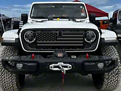 ZKD Customs Grille Insert; Black and Light Gray American Flag (24-25 Jeep Gladiator JT)
