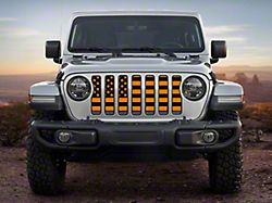 ZKD Customs Grille Insert; Black and Orange American Flag (20-23 Jeep Gladiator JT)