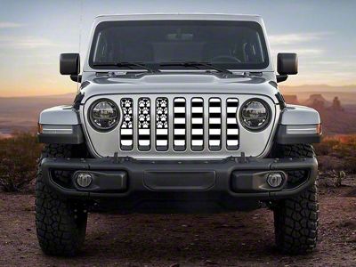 ZKD Customs Grille Insert; Black and White Dog Paw Flag (20-23 Jeep Gladiator JT)