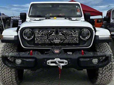 ZKD Customs Grille Insert; Day of the Dead (24-25 Jeep Gladiator JT)