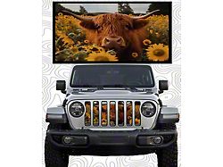 ZKD Customs Grille Insert; Highland Cow (20-23 Jeep Gladiator JT)