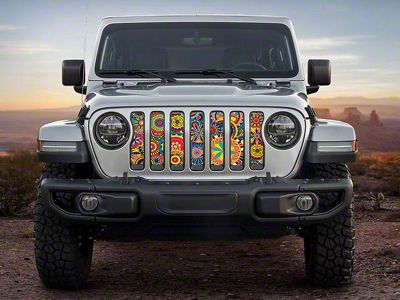 ZKD Customs Grille Insert; Hippie Floral (20-23 Jeep Gladiator JT)