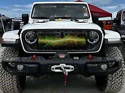 ZKD Customs Grille Insert; Orange-Green Lightning (24-25 Jeep Gladiator JT)