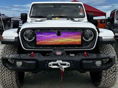 ZKD Customs Grille Insert; Purple and Orange Lightning (24-25 Jeep Gladiator JT)