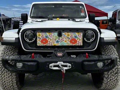 ZKD Customs Grille Insert; Whimsical Flowers (24-25 Jeep Gladiator JT)