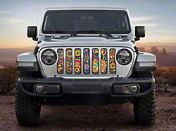 ZKD Customs Grille Insert; Hippie Floral (18-23 Jeep Wrangler JL)