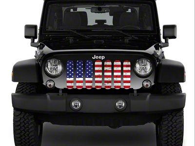 ZKD Customs Grille Insert; Merica Distressed (07-18 Jeep Wrangler JK)