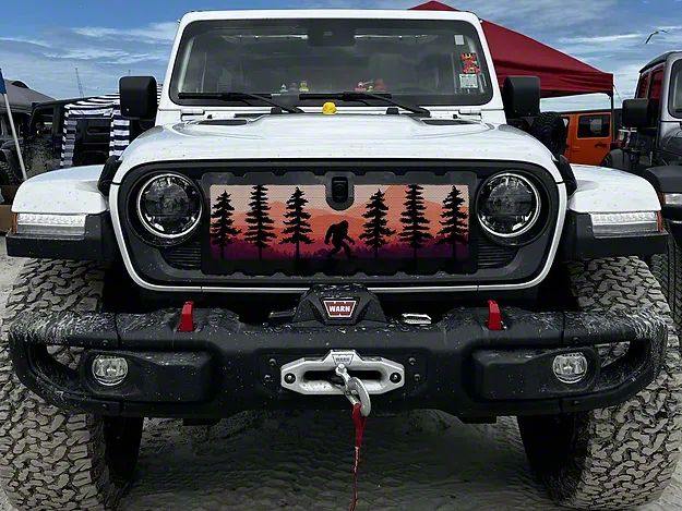 ZKD Customs Jeep Wrangler Grille Insert; Sasquatchy J240343 (24-26