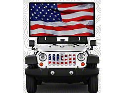 ZKD Customs Grille Insert; Waving American Flag (07-18 Jeep Wrangler JK)