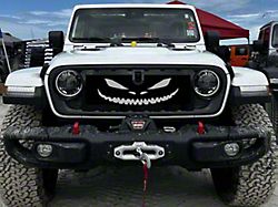 ZKD Customs Grille Insert; White Diabolical Face (24-25 Jeep Wrangler JL)