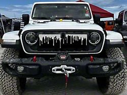 ZKD Customs Grille Insert; White Drip (24-25 Jeep Wrangler JL)