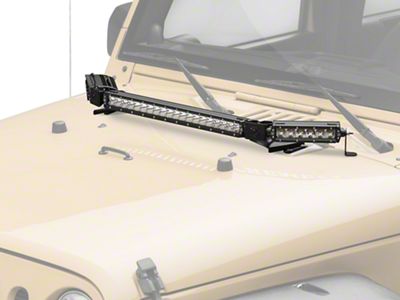 ZRoadz 6-Inch and 20-Inch LED Light Bars with Hood Hinge Mounting Brackets (07-18 Jeep Wrangler JK)